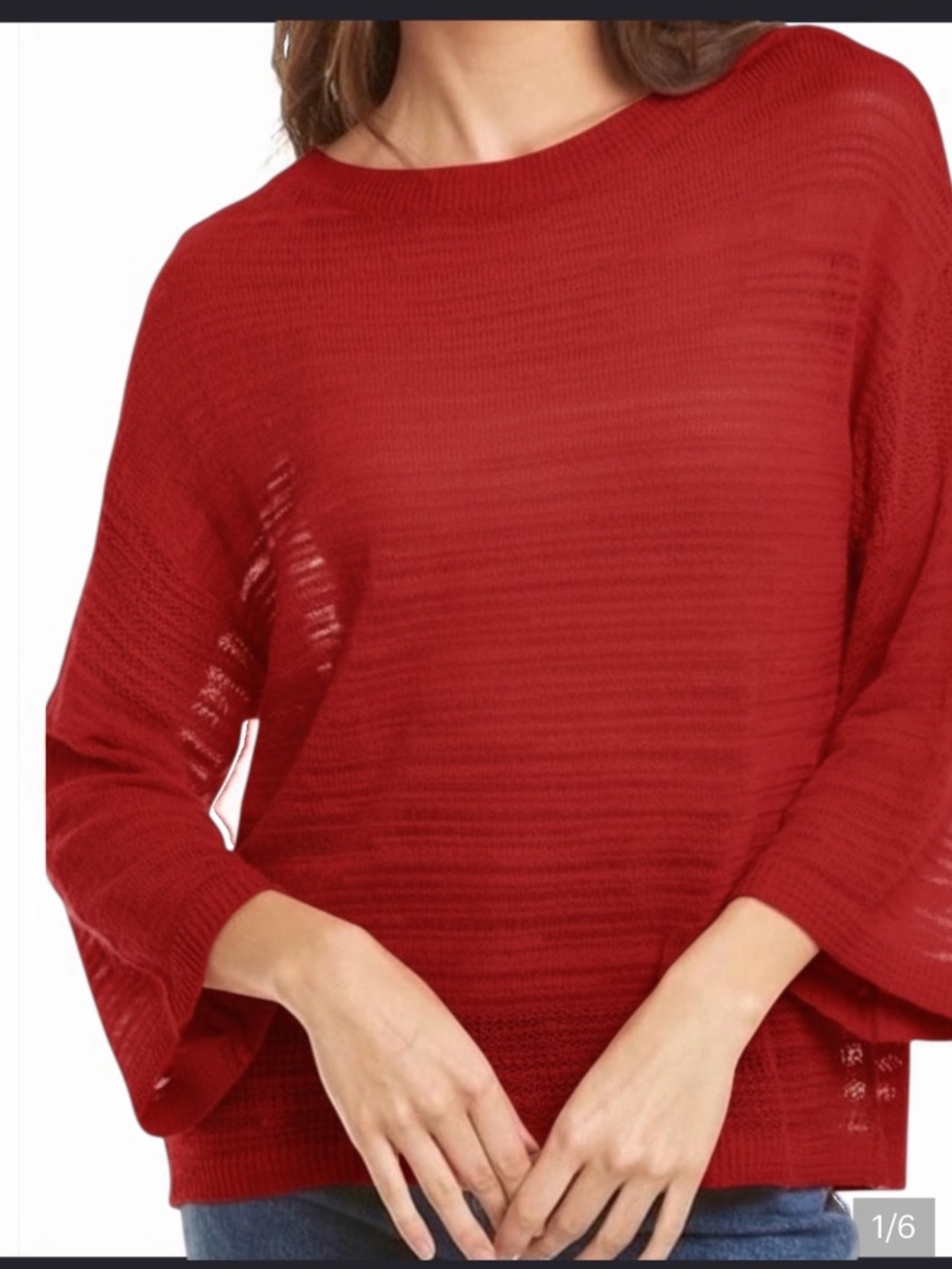 Tommy Bahama Sea Grass Open Hem Sweater in red size large